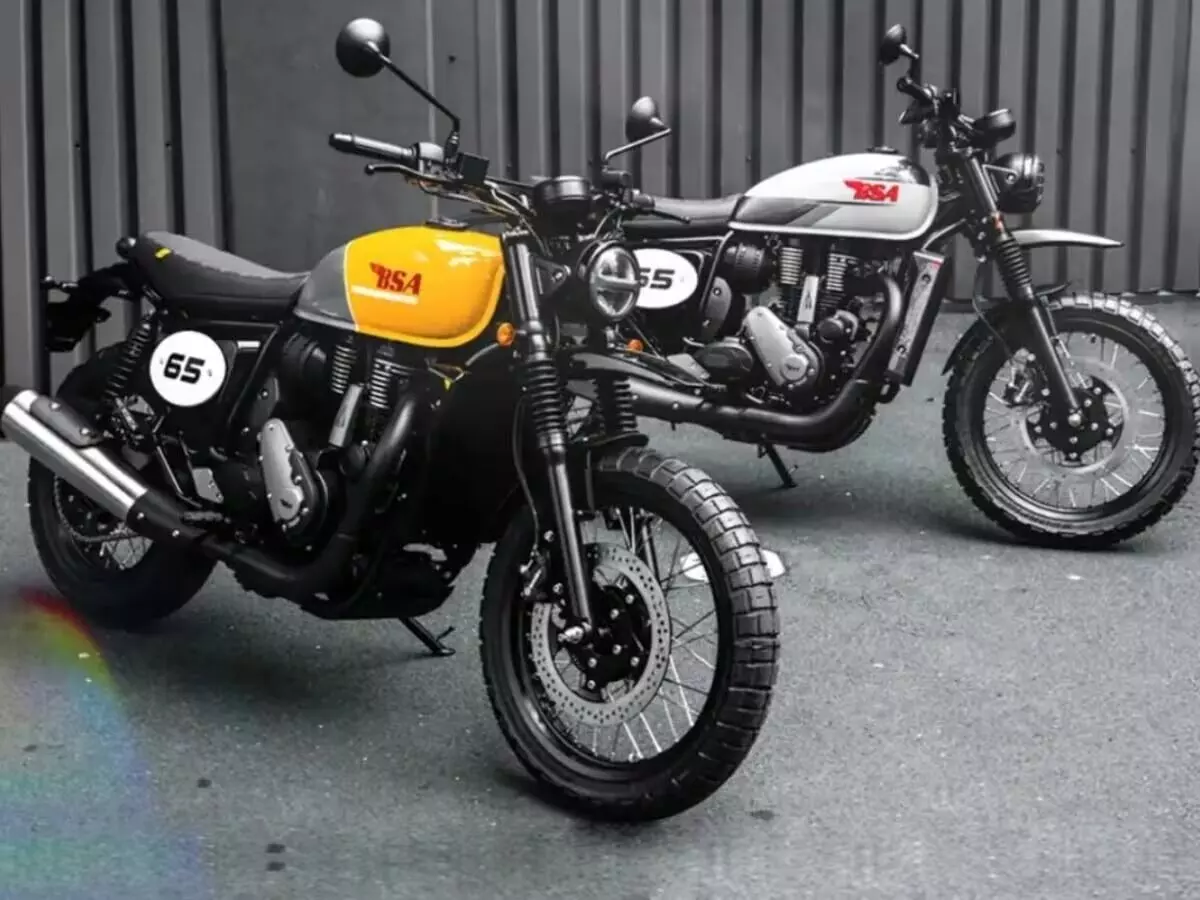 BSA Motorcycles : BSA బైక్స్ కొత్తగా వచ్చేశాయ్.. స్క్రాంబ్లర్ 650, బాంటమ్ 350 లాంచ్! BSA Motorcycles : BSA బైక్స్ కొత్తగా వచ్చేశాయ్.. స్క్రాంబ్లర్ 650, బాంటమ్ 350 లాంచ్!