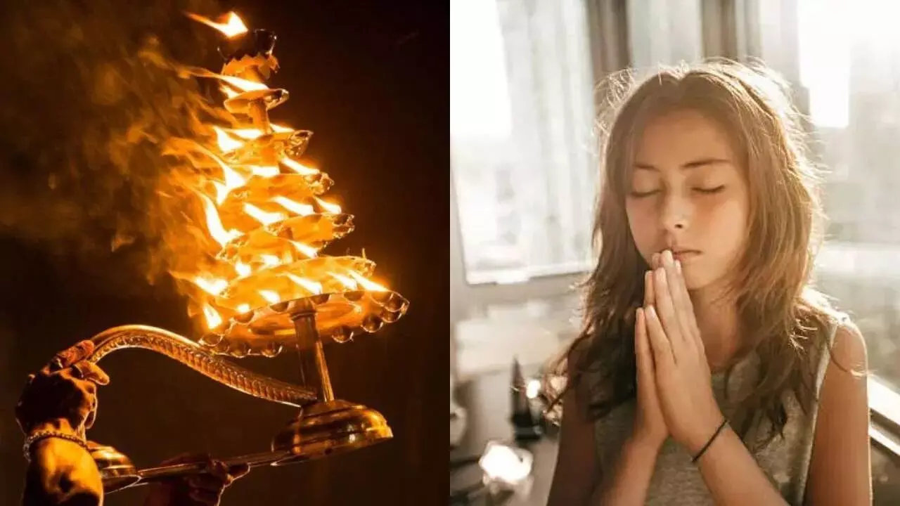 Aarti Ritual Explained: దేవుడికి హారతి ఇచ్చేటప్పుడు కళ్లు ఎందుకు మూసుకోవద్దు.. Aarti Ritual Explained: దేవుడికి హారతి ఇచ్చేటప్పుడు కళ్లు ఎందుకు మూసుకోవద్దు..