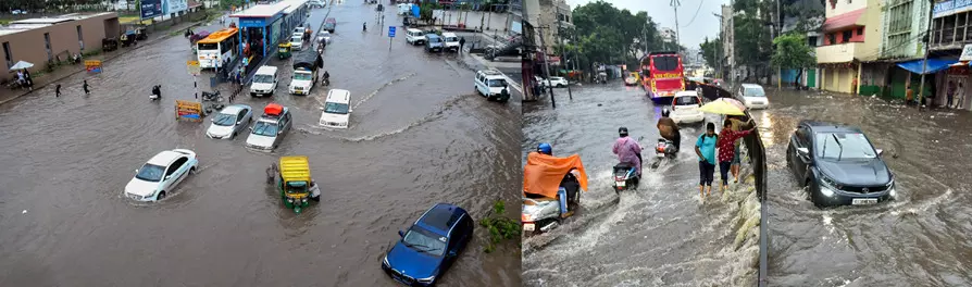 Traffic Jam in Hyderabad: హైదరాబాద్లో భారీ వర్షంతో ట్రాఫిక్ జామ్ Traffic Jam in Hyderabad: హైదరాబాద్లో భారీ వర్షంతో ట్రాఫిక్ జామ్