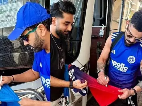 Grand Welcome for Rohit and Kohli: అడిలైడ్ లో రోహిత్,కోహ్లీకి గ్రాండ్ వెల్ కమ్ Grand Welcome for Rohit and Kohli: అడిలైడ్ లో రోహిత్,కోహ్లీకి గ్రాండ్ వెల్ కమ్