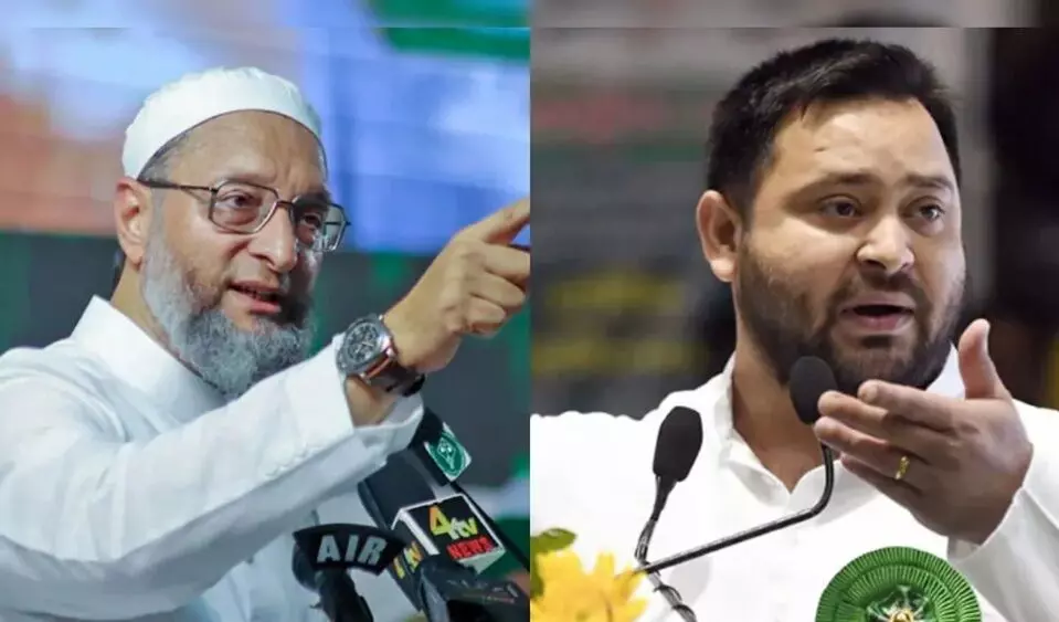 Owaisi Slams Tejashwi Strongly: గడ్డం, టోపీ పెట్టుకున్నందుకు తీవ్రవాది అన్నారా? తేజస్వీపై ఓవైసీ తీవ్ర విమర్శలు! Owaisi Slams Tejashwi Strongly: గడ్డం, టోపీ పెట్టుకున్నందుకు తీవ్రవాది అన్నారా? తేజస్వీపై ఓవైసీ తీవ్ర విమర్శలు!