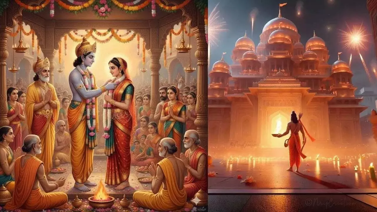 Saffron Flag Hoisted at Ayodhya Ram Mandir Peak: అయోధ్య రామమందిర శిఖరంపై కాషాయ జెండా.. ఈ రోజే ఎందుకో తెలుసా..? Saffron Flag Hoisted at Ayodhya Ram Mandir Peak: అయోధ్య రామమందిర శిఖరంపై కాషాయ జెండా.. ఈ రోజే ఎందుకో తెలుసా..?
