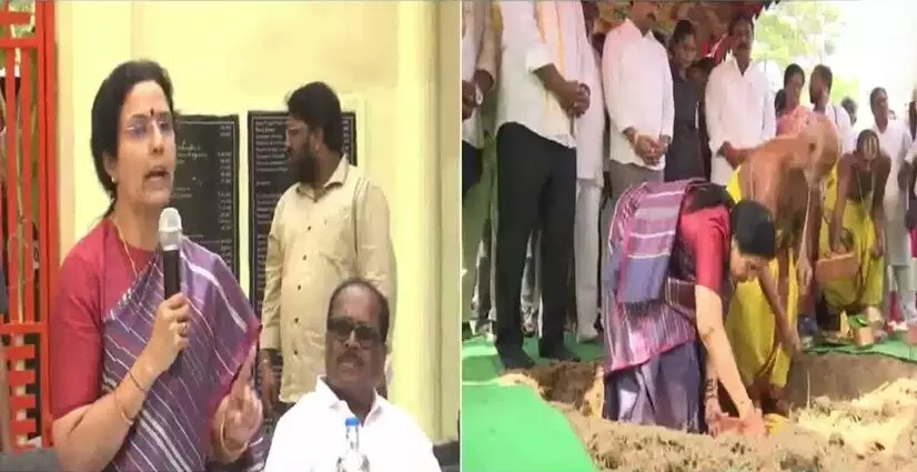 Nara Bhuvaneshwari: నిమ్మకూరులో అభివృద్ధి పనులకు శంకుస్థాపన చేసిన నారా భువనేశ్వరి Nara Bhuvaneshwari: నిమ్మకూరులో అభివృద్ధి పనులకు శంకుస్థాపన చేసిన నారా భువనేశ్వరి