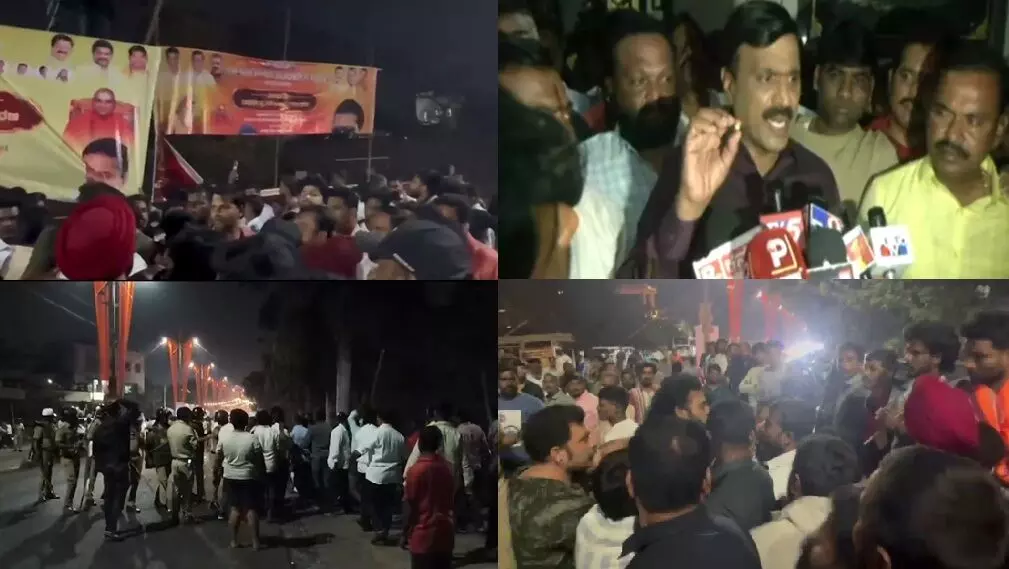 Banner Dispute in Ballari: బళ్ళారిలో బ్యానర్ వివాదం: ఘర్షణలో ఒకరు మృతి, కాల్పులతో ఉద్రిక్తత Banner Dispute in Ballari: బళ్ళారిలో బ్యానర్ వివాదం: ఘర్షణలో ఒకరు మృతి, కాల్పులతో ఉద్రిక్తత
