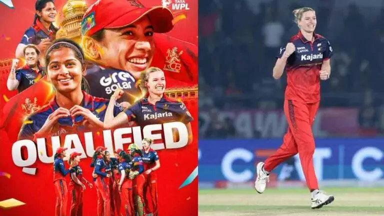 Womens Premier League (WPL) 2026: WPLలో ఐదో విక్టరీ..ఆర్సీబీ ప్లే ఆఫ్స్ బెర్త్ కన్ఫార్మ్ Womens Premier League (WPL) 2026: WPLలో ఐదో విక్టరీ..ఆర్సీబీ ప్లే ఆఫ్స్ బెర్త్ కన్ఫార్మ్
