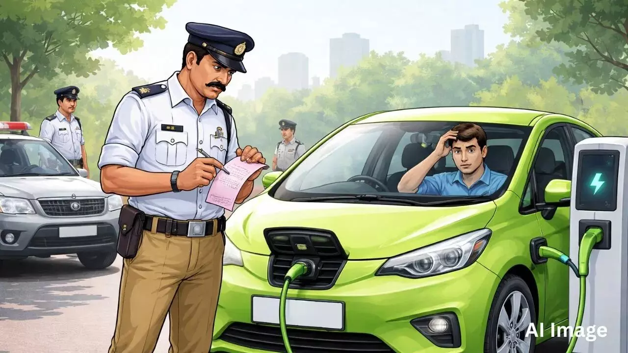EV PUC Challan : పోలీసుల అత్యుత్సాహం.. ఎలక్ట్రిక్ కారుకు పొల్యూషన్ సర్టిఫికెట్ లేదని చలాన్ EV PUC Challan : పోలీసుల అత్యుత్సాహం.. ఎలక్ట్రిక్ కారుకు పొల్యూషన్ సర్టిఫికెట్ లేదని చలాన్