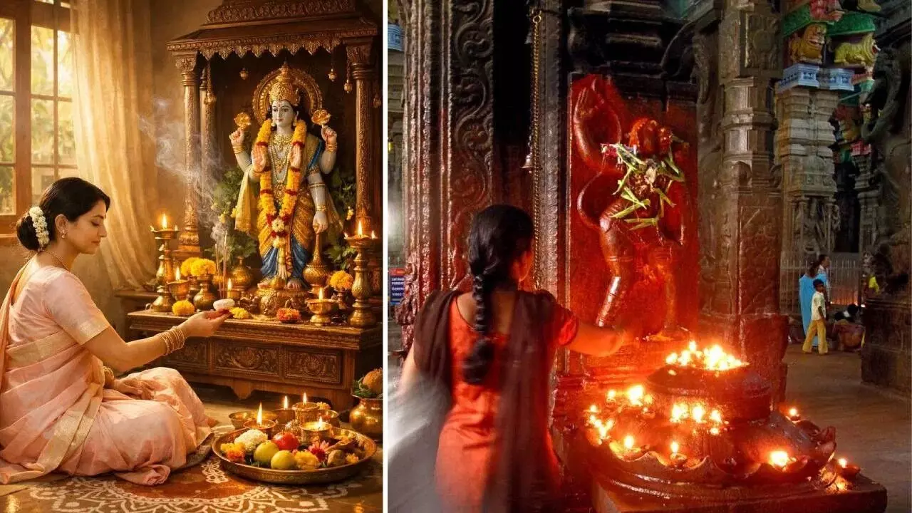 Home Worship vs Temple Visit: ఇంట్లో పూజ వర్సెస్ గుడి దర్శనం.. రెండూ ఎందుకు అవసరం? ఈ ఆధ్యాత్మిక రహస్యాలు తెలుసా..? Home Worship vs Temple Visit: ఇంట్లో పూజ వర్సెస్ గుడి దర్శనం.. రెండూ ఎందుకు అవసరం? ఈ ఆధ్యాత్మిక రహస్యాలు తెలుసా..?