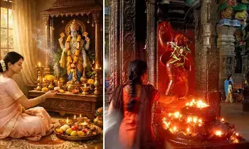 Home Worship vs Temple Visit: ఇంట్లో పూజ వర్సెస్ గుడి దర్శనం.. రెండూ ఎందుకు అవసరం? ఈ ఆధ్యాత్మిక రహస్యాలు తెలుసా..? Home Worship vs Temple Visit: ఇంట్లో పూజ వర్సెస్ గుడి దర్శనం.. రెండూ ఎందుకు అవసరం? ఈ ఆధ్యాత్మిక రహస్యాలు తెలుసా..?