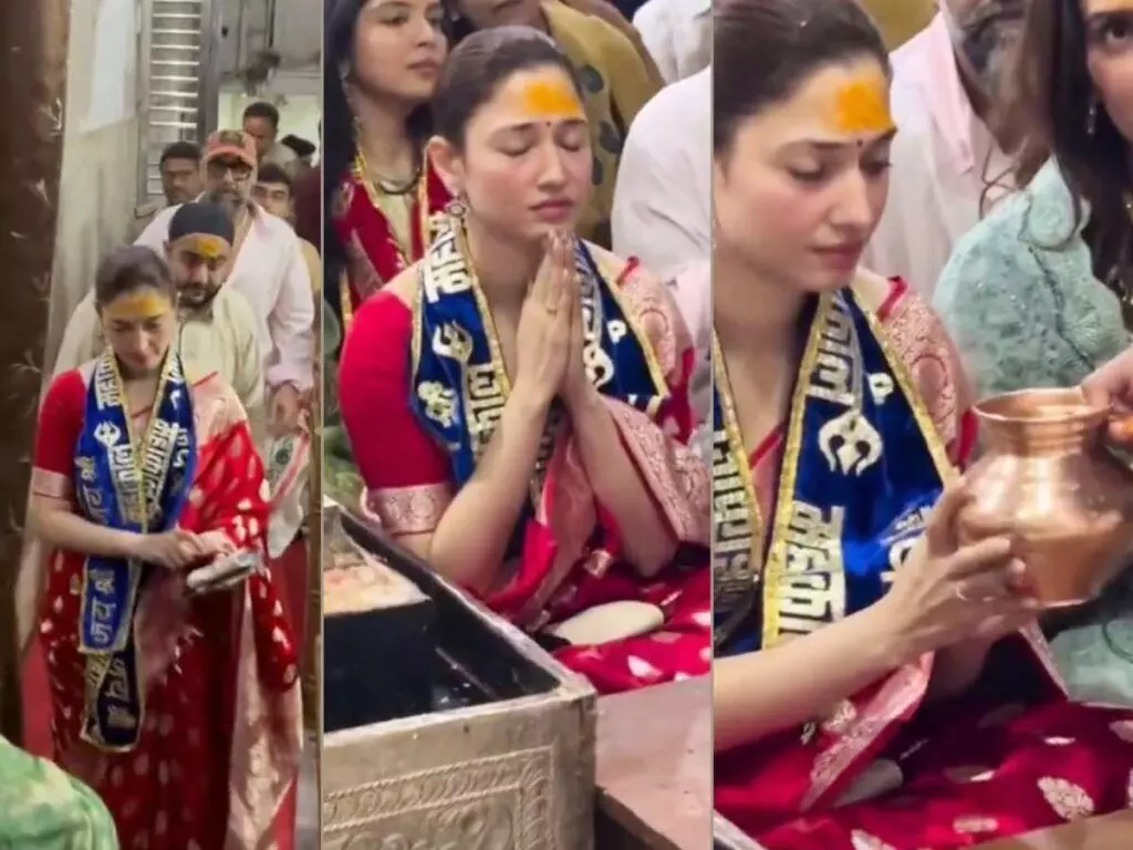 Tamannaah Visits Mahakaleshwar Temple: మహాకాళేశ్వరుని సన్నిధిలో తమన్నా: భస్మ హారతిలో పాల్గొన్న నటి Tamannaah Visits Mahakaleshwar Temple: మహాకాళేశ్వరుని సన్నిధిలో తమన్నా: భస్మ హారతిలో పాల్గొన్న నటి
