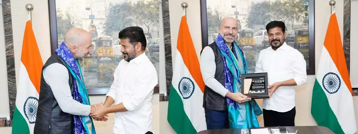 Uber Expands Centre of Excellence in Hyderabad: హైదరాబాద్లో ఉబర్ సెంటర్ ఆఫ్ ఎక్స్లెన్స్ విస్తరణ.. ఫ్యూచర్ సిటీలో కార్పొరేట్ ఆఫీసు ఏర్పాటుకు ముందుకు Uber Expands Centre of Excellence in Hyderabad: హైదరాబాద్లో ఉబర్ సెంటర్ ఆఫ్ ఎక్స్లెన్స్ విస్తరణ.. ఫ్యూచర్ సిటీలో కార్పొరేట్ ఆఫీసు ఏర్పాటుకు ముందుకు