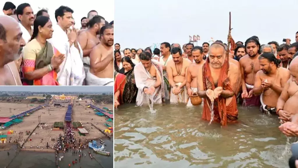 Saraswati River Anthya Pushkaralu: తెలంగాణలో తొలిసారి.. సరస్వతీ నది అంత్య పుష్కరాలు వైభవంగా ప్రారంభం Saraswati River Anthya Pushkaralu: తెలంగాణలో తొలిసారి.. సరస్వతీ నది అంత్య పుష్కరాలు వైభవంగా ప్రారంభం