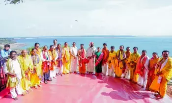 Maha Varuna Yagam: నాగార్జునసాగర్ తీరంలో మహా వరుణయాగం.. పూర్ణాహుతికి హాజరైన సీఎం రేవంత్‌రెడ్డి దంపతులు