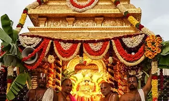 Goddess Padmavathi: స్వర్ణరథంపై ఊరేగుతూ భక్తులను కటాక్షించిన శ్రీ పద్మావతి అమ్మవారు Goddess Padmavathi: స్వర్ణరథంపై ఊరేగుతూ భక్తులను కటాక్షించిన శ్రీ పద్మావతి అమ్మవారు