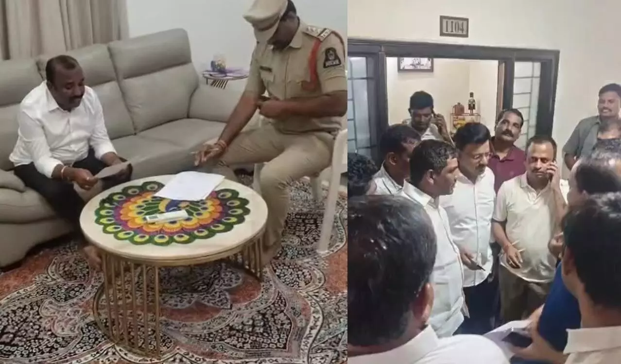MLCs Tata Madhu and Naveen Reddy: స్పీకర్పై అనుచిత వ్యాఖ్యల కేసు.. బీఆర్ఎస్ ఎమ్మెల్సీలు తాతా మధు, నవీన్రెడ్డి అరెస్ట్ MLCs Tata Madhu and Naveen Reddy: స్పీకర్పై అనుచిత వ్యాఖ్యల కేసు.. బీఆర్ఎస్ ఎమ్మెల్సీలు తాతా మధు, నవీన్రెడ్డి అరెస్ట్