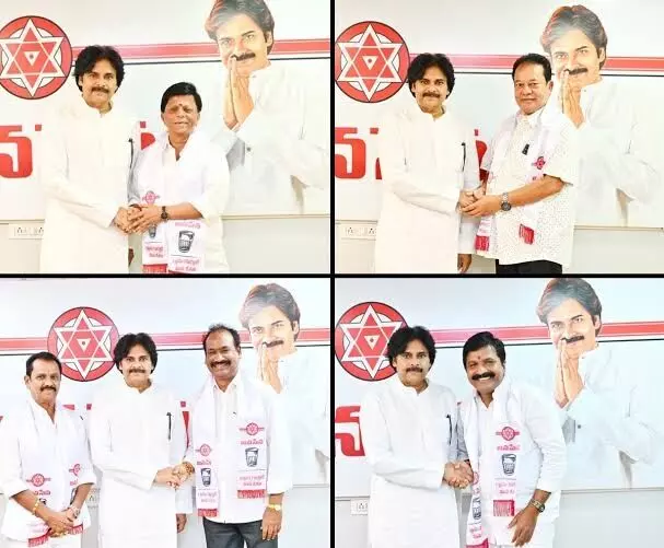 YSRCP Leaders Join Jana Sena: జనసేనలోకి వైసీపీ నేతల చేరిక.. పవన్ సమక్షంలో కండువా కప్పుకున్న నాయకులు YSRCP Leaders Join Jana Sena: జనసేనలోకి వైసీపీ నేతల చేరిక.. పవన్ సమక్షంలో కండువా కప్పుకున్న నాయకులు