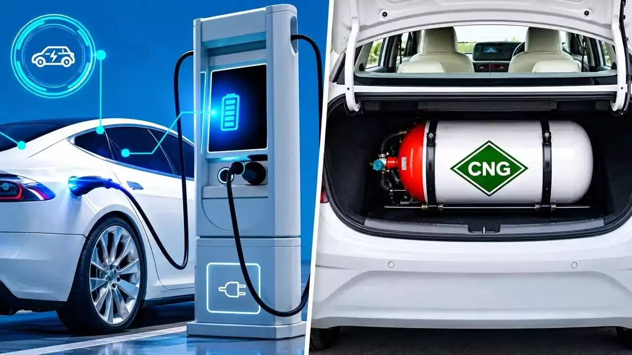 CNG vs EV: సీఎన్జీ వర్సెస్ ఈవీ కార్లు.. పర్యావరణానికి ఏది ఎక్కువ హాని చేస్తుంది? CNG vs EV: సీఎన్జీ వర్సెస్ ఈవీ కార్లు.. పర్యావరణానికి ఏది ఎక్కువ హాని చేస్తుంది?