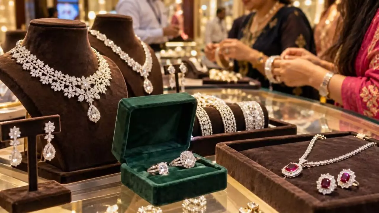 Diamond Jewelry: ఫెస్టివల్ మార్కెట్లో సరికొత్త ట్రెండ్.. భారీగా పెరగనున్న డైమండ్ విక్రయాలు Diamond Jewelry: ఫెస్టివల్ మార్కెట్లో సరికొత్త ట్రెండ్.. భారీగా పెరగనున్న డైమండ్ విక్రయాలు